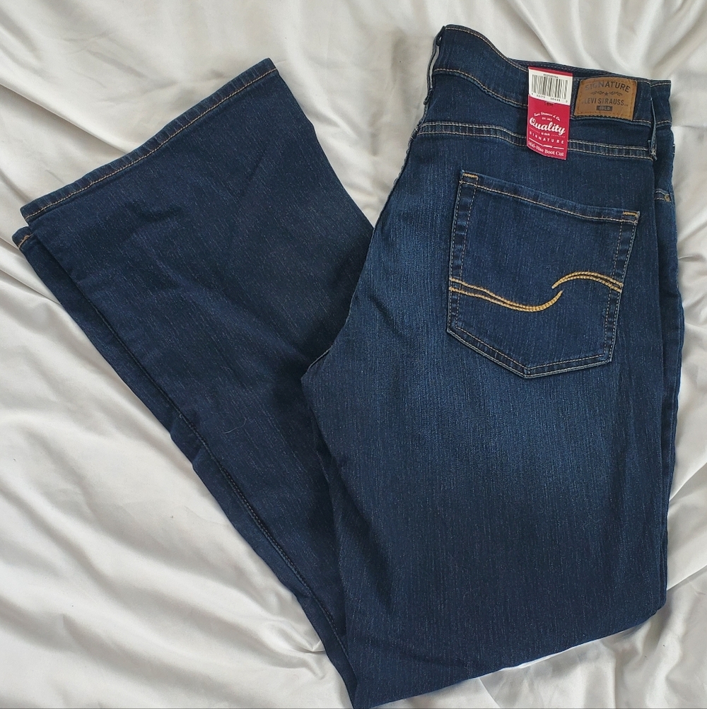 Levi Strauss Signature Gold Women's Straight Blue Jeans, Sz 18M (W36xL32), NWT
